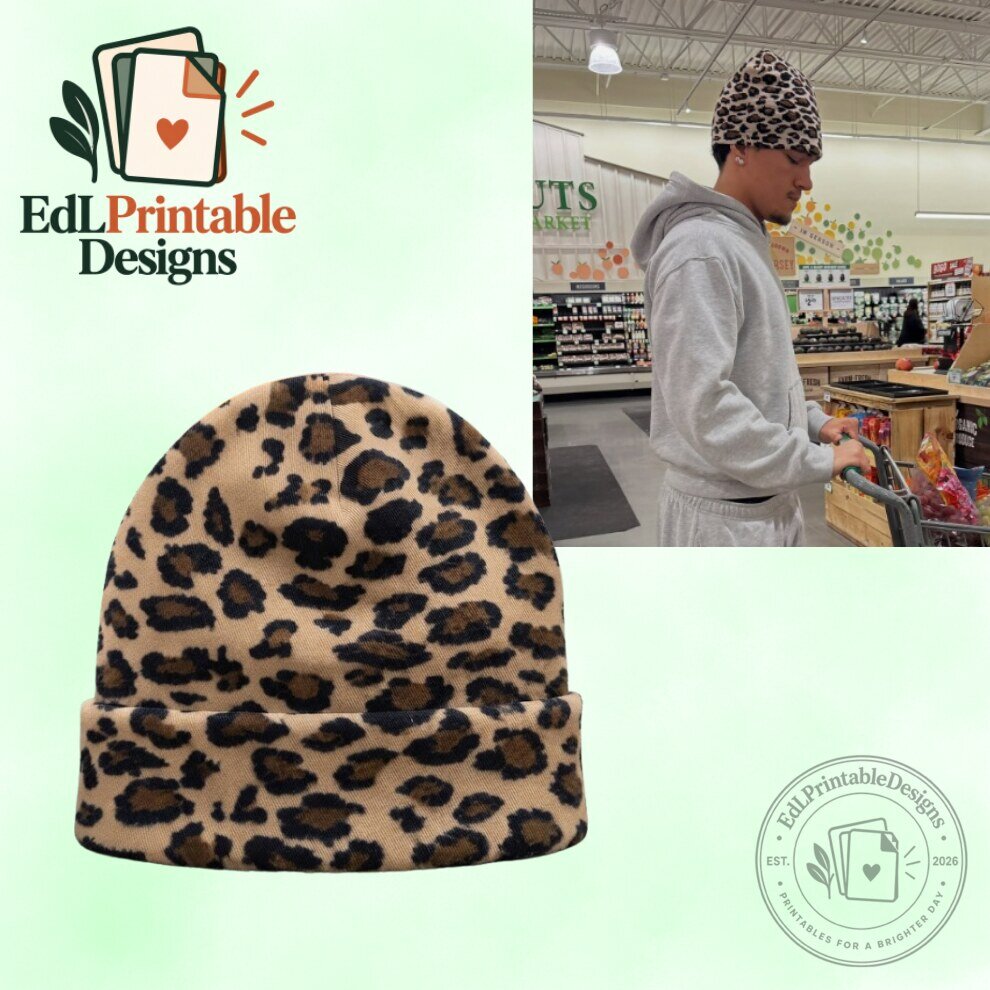 Leonardo Travensoli Viral Leopard Print Beanie