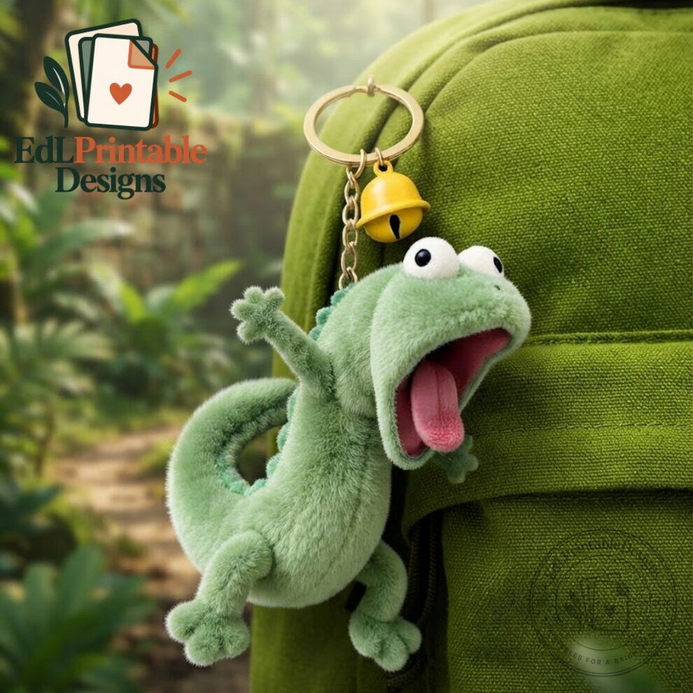 Cute Cartoon Lizard Plush Keychain