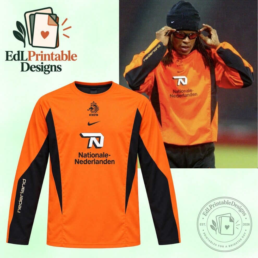 Edgar Davids Netherlands Retro Soccer Jersey Long Sleeve