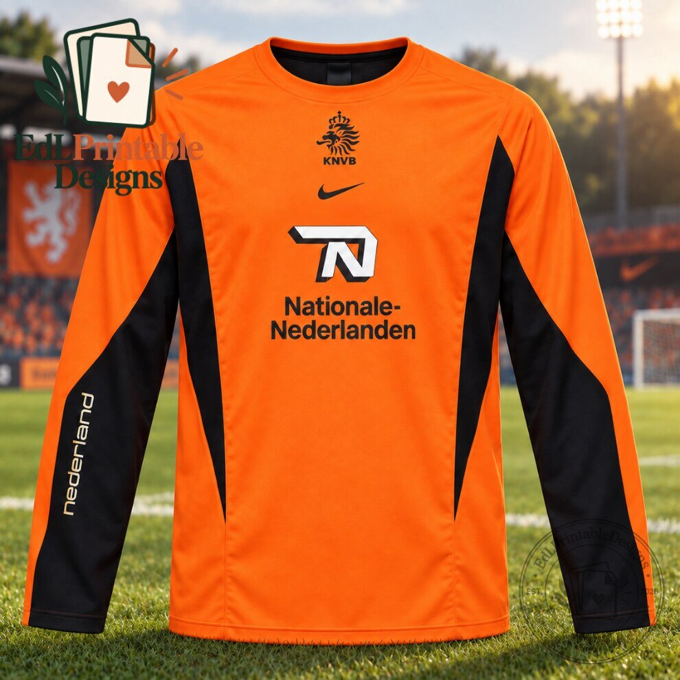 Edgar Davids Netherlands Retro Soccer Jersey Long Sleeve 4 Edgar Davids Netherlands Retro Soccer Jersey Long Sleeve