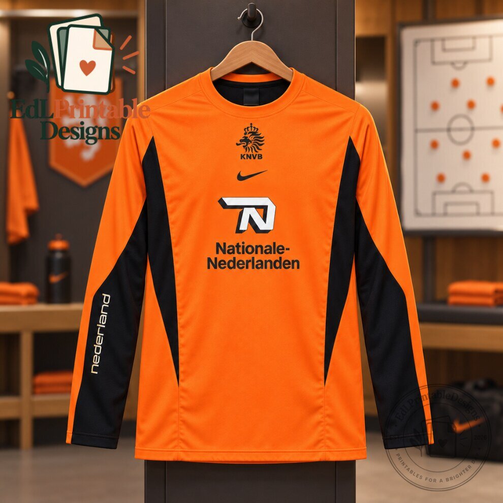 Edgar Davids Netherlands Retro Soccer Jersey Long Sleeve 5 Edgar Davids Netherlands Retro Soccer Jersey Long Sleeve