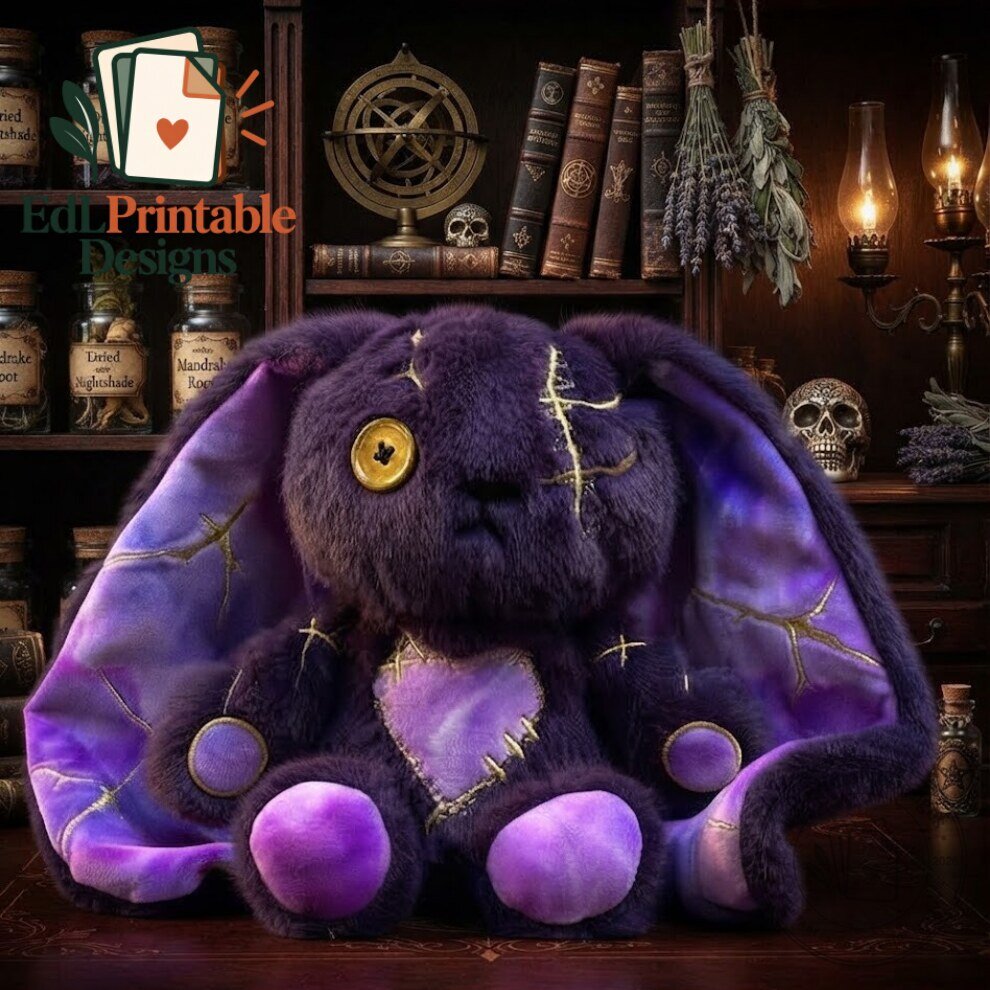 Obsidian Kintsugi Love Rabbit Plushie Dreadfuls Plush Doll