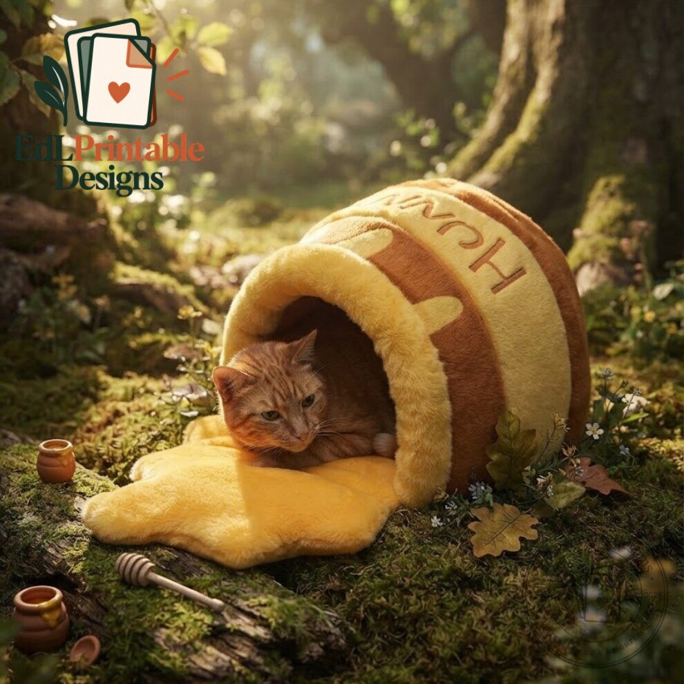 Winnie the Pooh Honey Pot Cat Bed Plush 4 Winnie the Pooh Honey Pot Cat Bed Plush