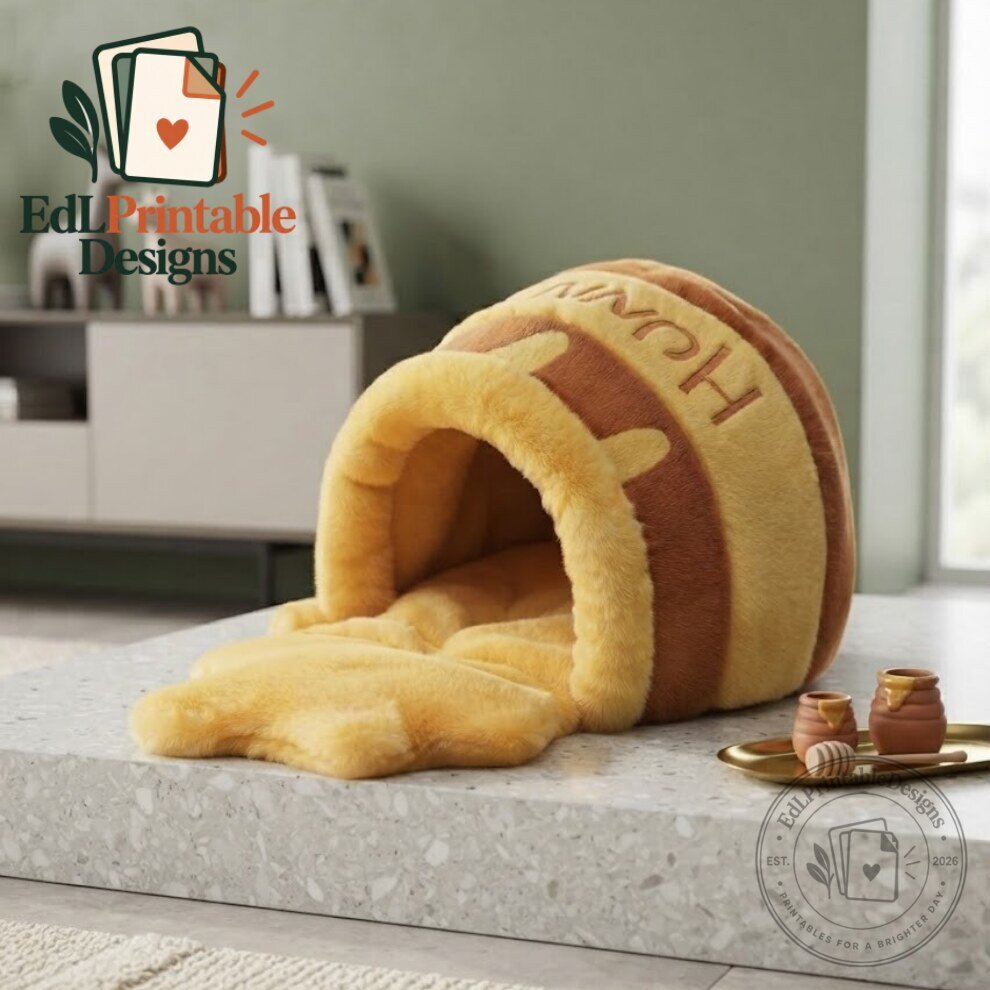 Winnie the Pooh Honey Pot Cat Bed Plush 5 Winnie the Pooh Honey Pot Cat Bed Plush
