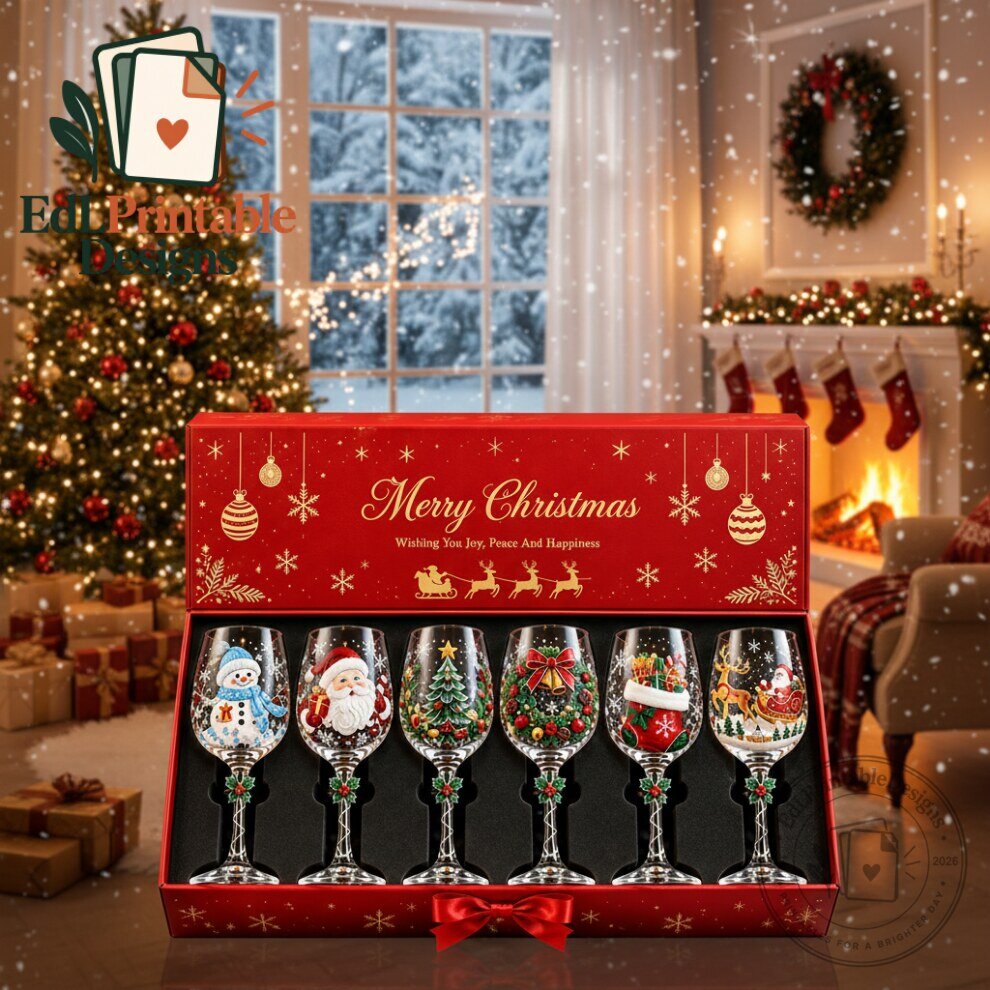 Christmas Wine Glass Gift Set