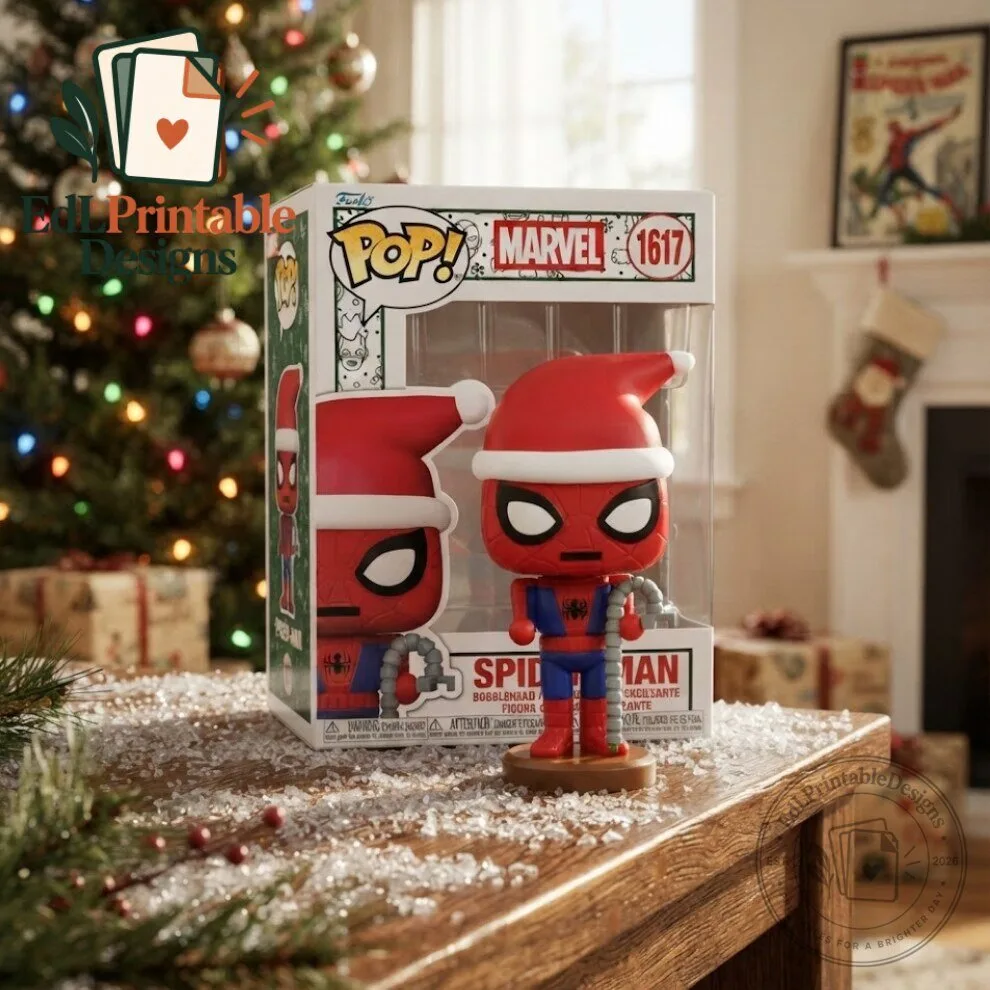Funko Pop! Marvel Holiday Spider-Man Figure with Santa Hat Collector Edition 4 Funko Pop! Marvel Holiday Spider-Man Figure #1617 with Santa Hat Collector Edition