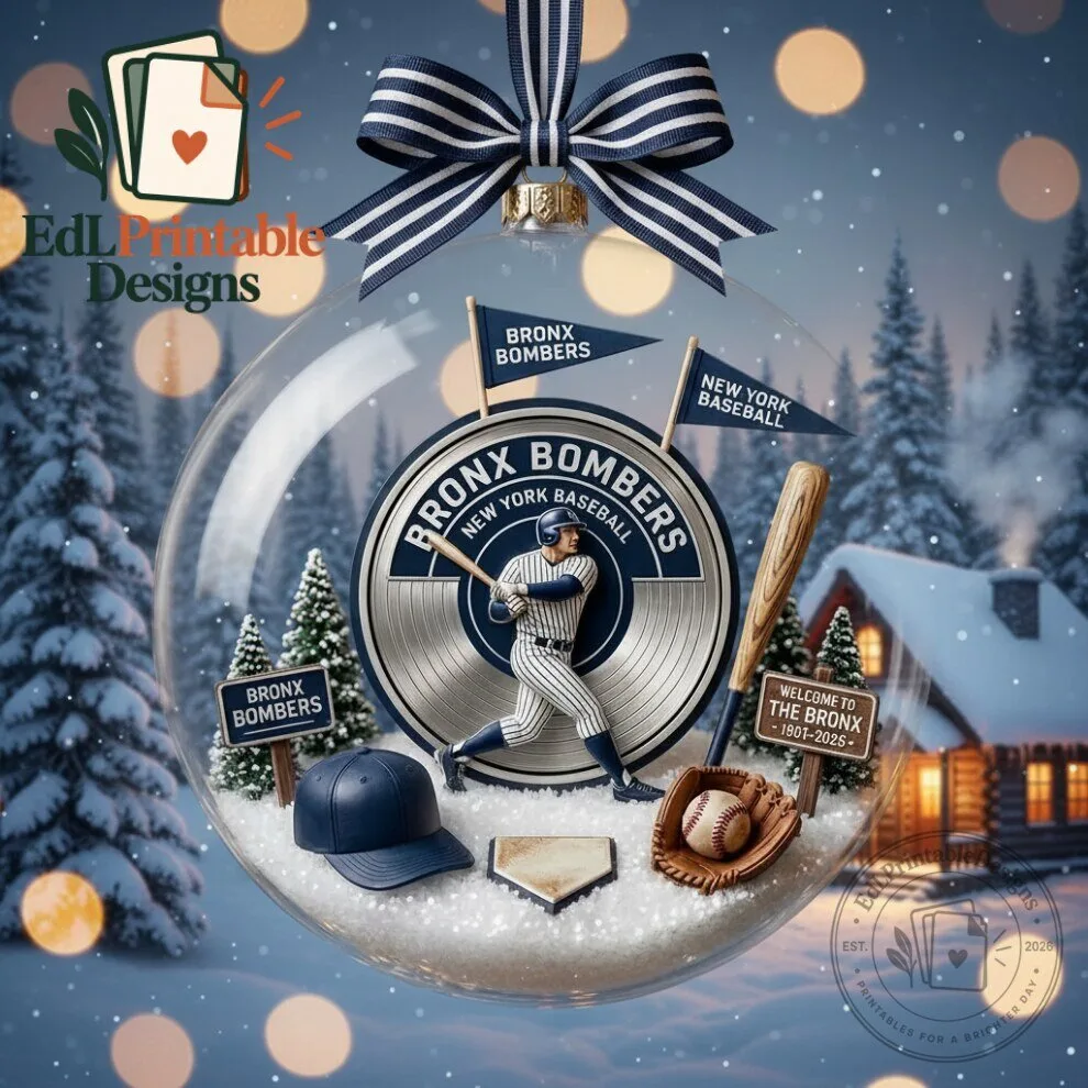 New York Yankees Bronx Bombers Christmas Tree Ornament