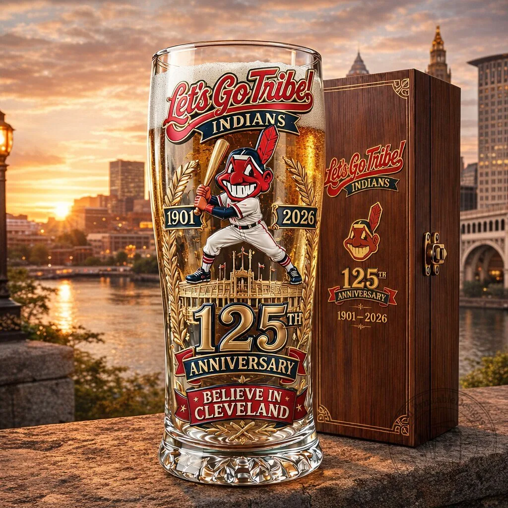 Cleveland Indians 125th Anniversary 1901-2026 Commemorative Pint Glass