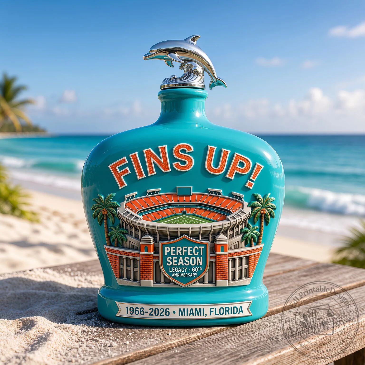 Miami Dolphins 60th Anniversary Commemorative Decanter