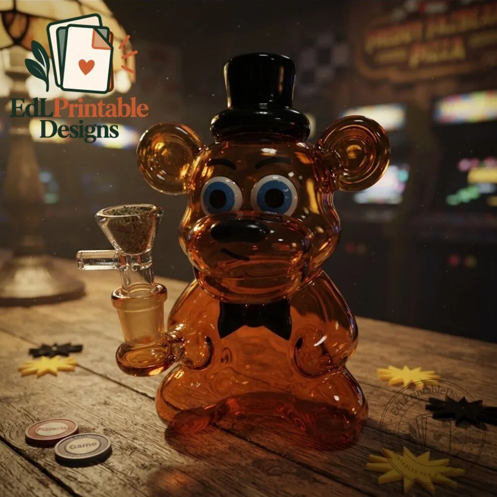 The Canna Style Pizza Bear x Freddy Fazbear Glass Water Pipe
