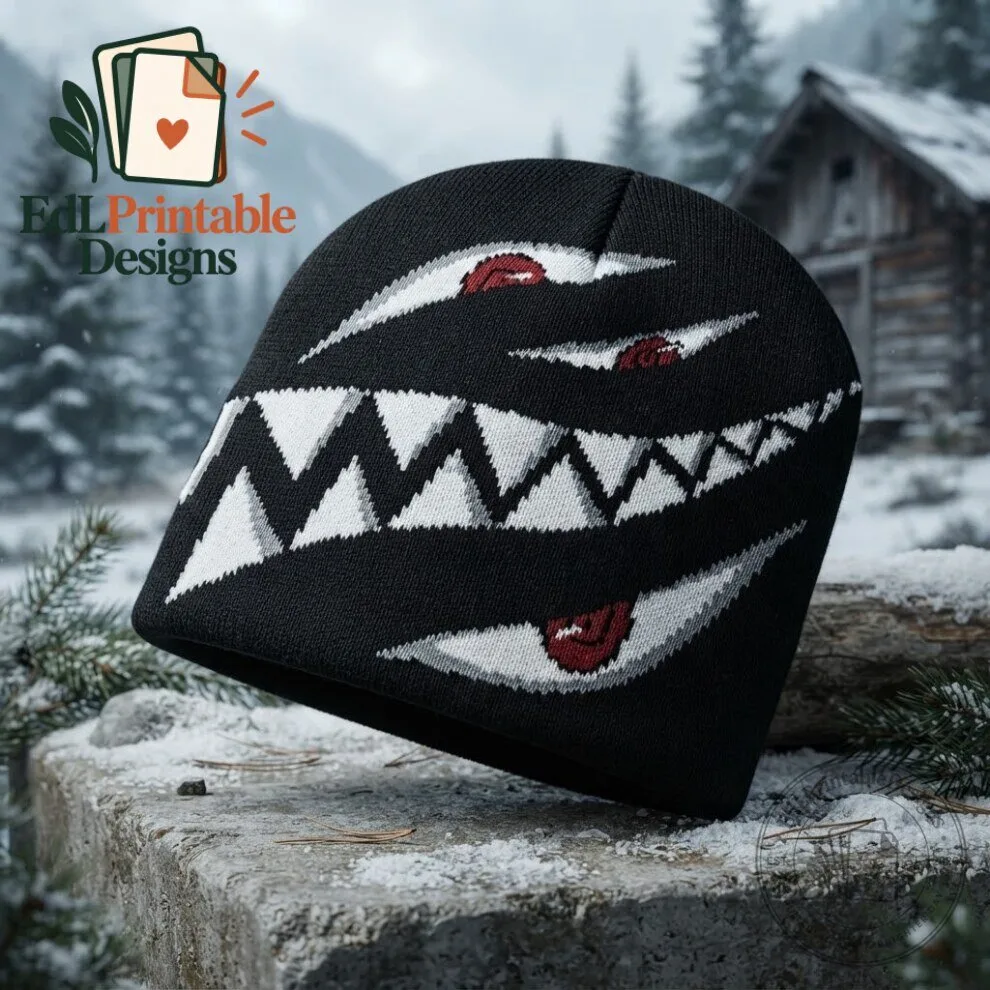 Pride Streetwear Monster Teeth Black Beanie Hat