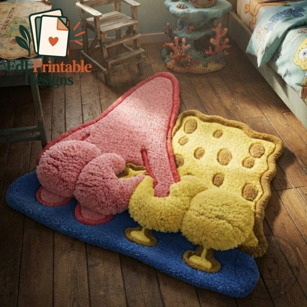 SpongeBob and Patrick Cute Character Cartoon Area Rug