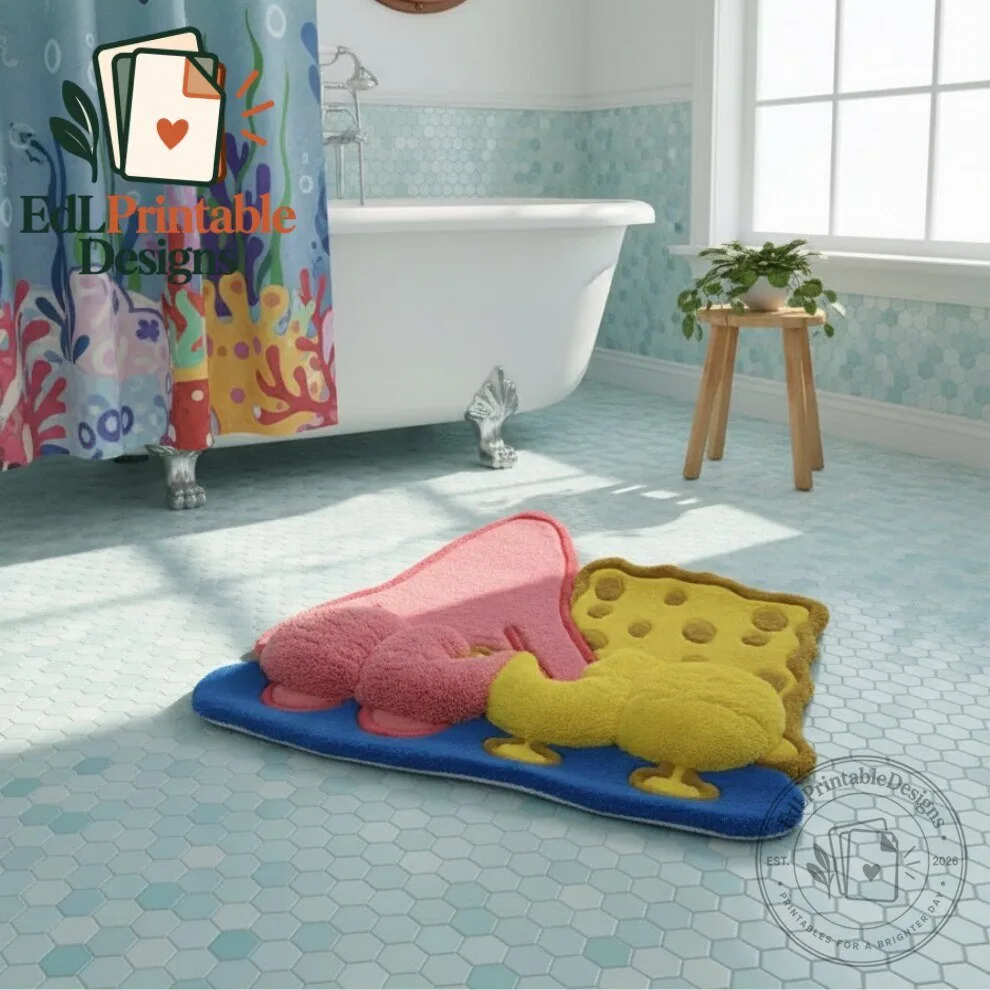 SpongeBob and Patrick Cute Character Cartoon Area Rug 4 SpongeBob and Patrick Cute Character Cartoon Area Rug