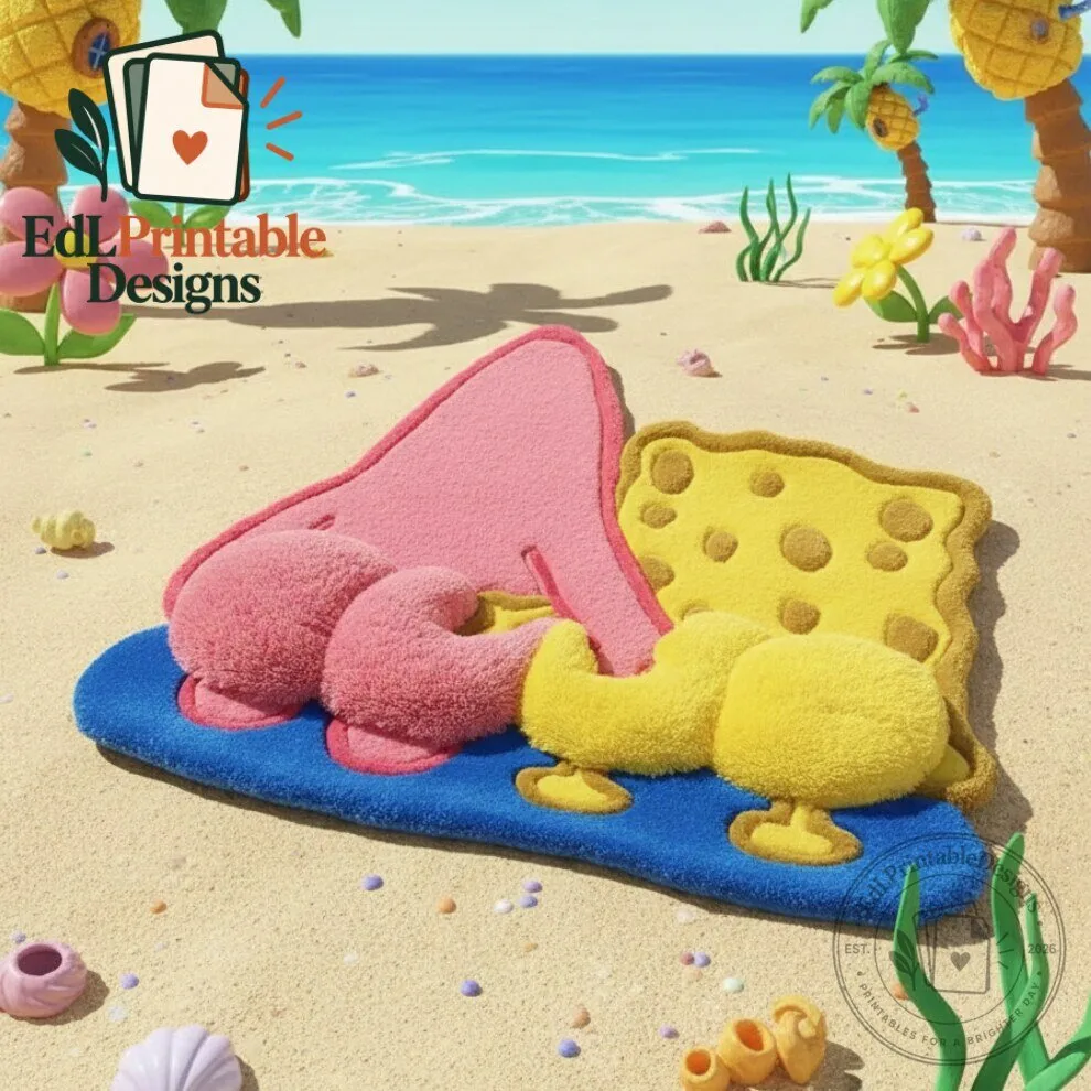 SpongeBob and Patrick Cute Character Cartoon Area Rug 5 SpongeBob and Patrick Cute Character Cartoon Area Rug