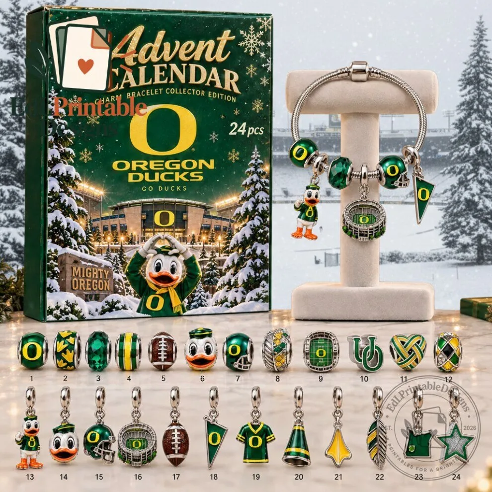 Oregon Ducks Advent Calendar Charm Bracelet Set