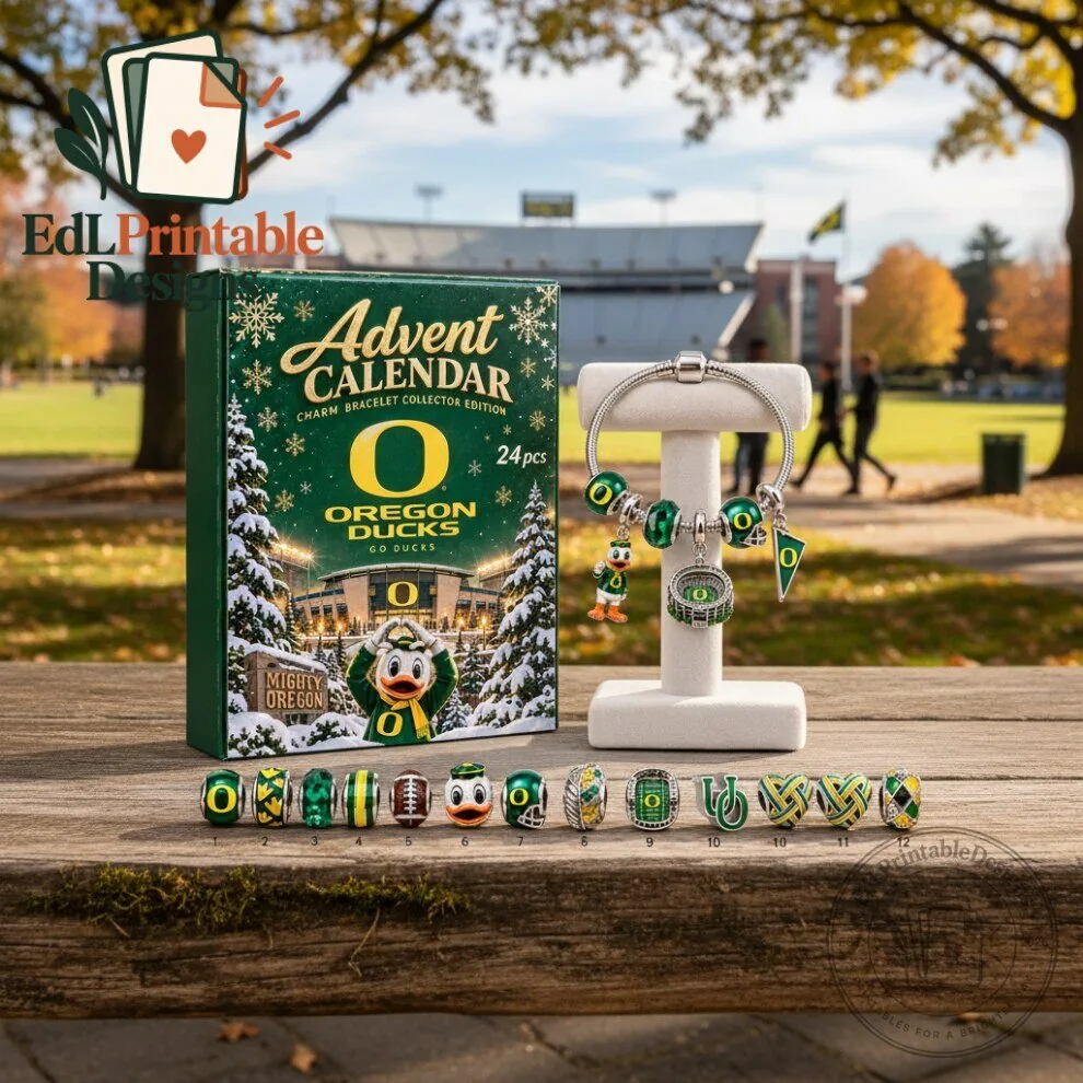 Oregon Ducks Advent Calendar Charm Bracelet Set Oregon Ducks Holiday Countdown Charm Bracelet Set – image 2 of 3
