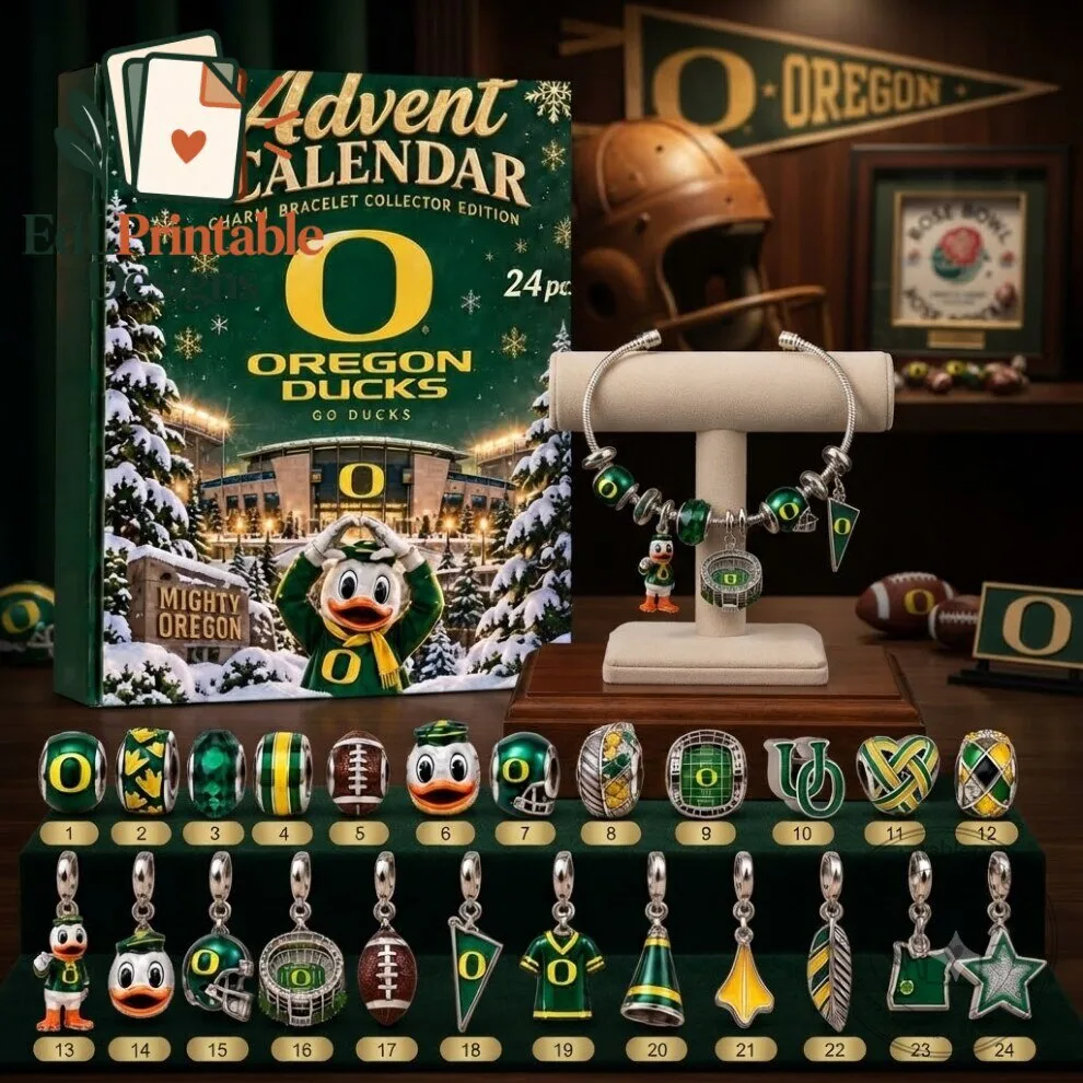 Oregon Ducks Advent Calendar Charm Bracelet Set Oregon Ducks Holiday Countdown Charm Bracelet Set – image 3 of 3