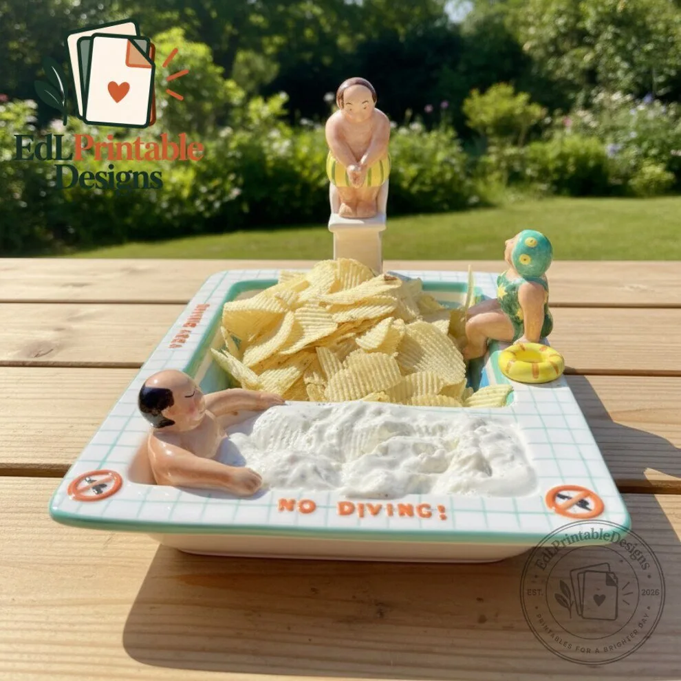 Whimsical Swimming Pool Chip and Dip Dish