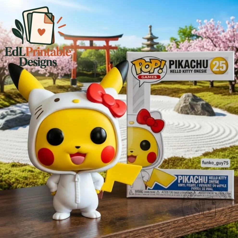 Funko Pop! Pokemon Pikachu in Hello Kitty Onesie Figure 5 Funko Pop! Pokemon Pikachu in Hello Kitty Onesie Figure