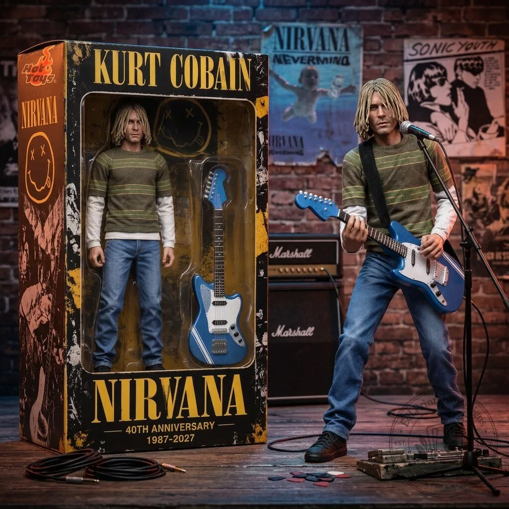Kurt Cobain Nirvana 40th Anniversary Collector Hot Toys Figure