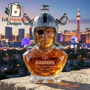 Raiders 65th Anniversary Collector Whiskey Bottle