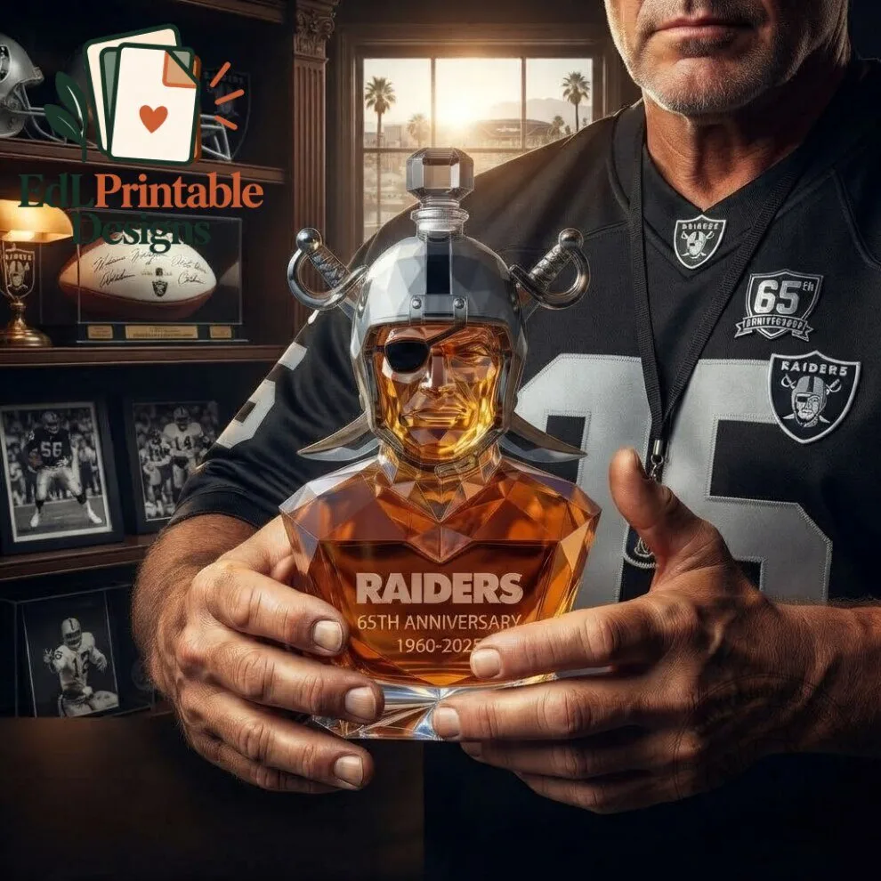 Raiders 65th Anniversary Collector Whiskey Bottle 5 Raiders 65th Anniversary Collector Whiskey Bottle