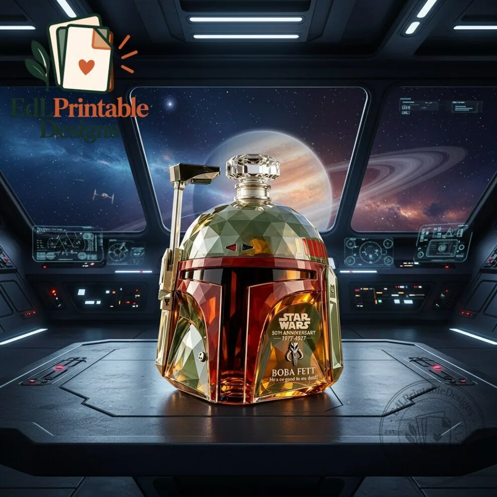 STAR WARS 50th Anniversary BOBA FETT Helmet Whiskey Bottle