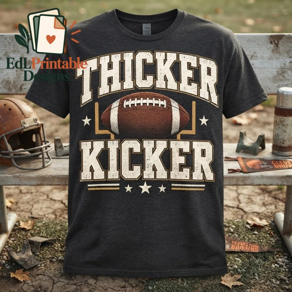Thicker Kicker Football T-Shirt – Vintage Retro Game Day Tee